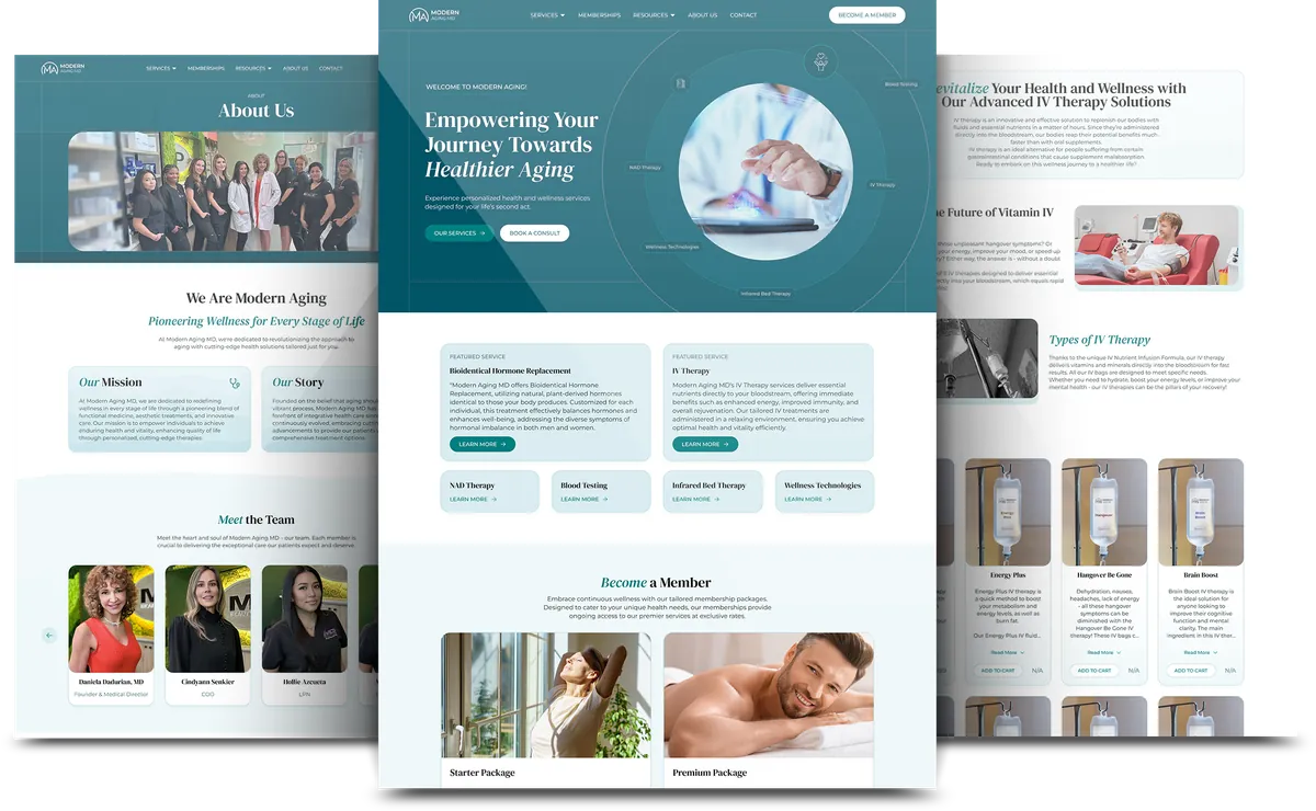 Modern Aging MD website design showcase